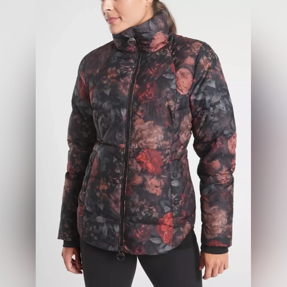 NWOT Athleta Downtown Printed Jacket Floral Antoinette Norwegian Grey Size Small - Picture 12 of 13